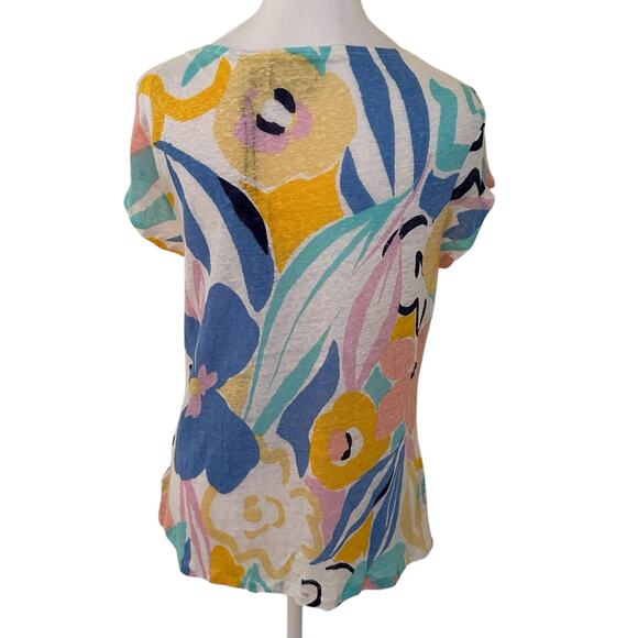 Rachel Zoe Multicolor Cap Sleeves Linen Blouse - Size M - NWT - Picture 2 of 7